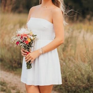 Altar'd State Strapless White Dress